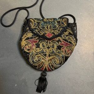 Winterthur Interpretation, Beaded Purse, Braided Cord Strap, Magenetic Close Be